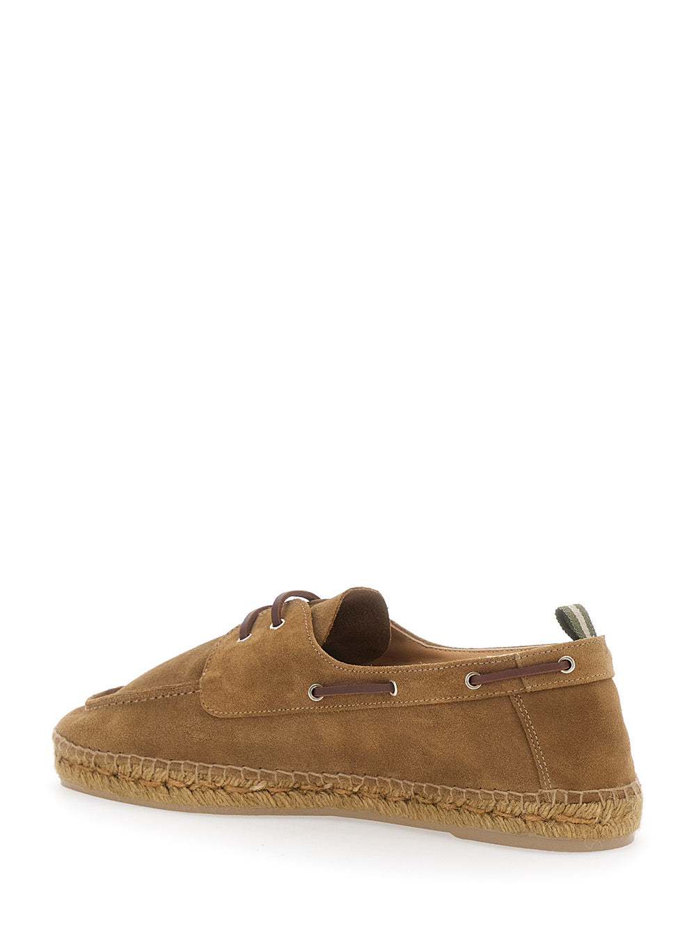 Nemo Espadrilles with Pull-tab and Contrast Stitching in Brown Suede for Men Calf Flat Shoes