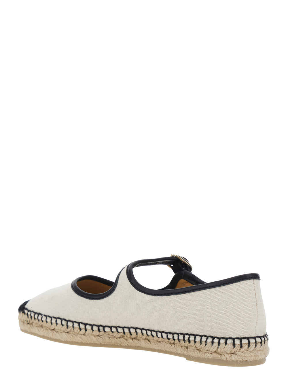 Padua Ballet Shoes with Strap Closure and Square Toe in White Fabric for Women Textile Materials Ballerinas