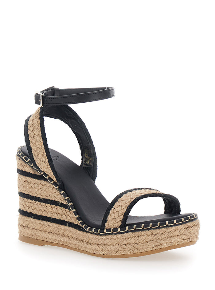 BERA Wedges with Beige Fabric Upper for Women Textile Materials