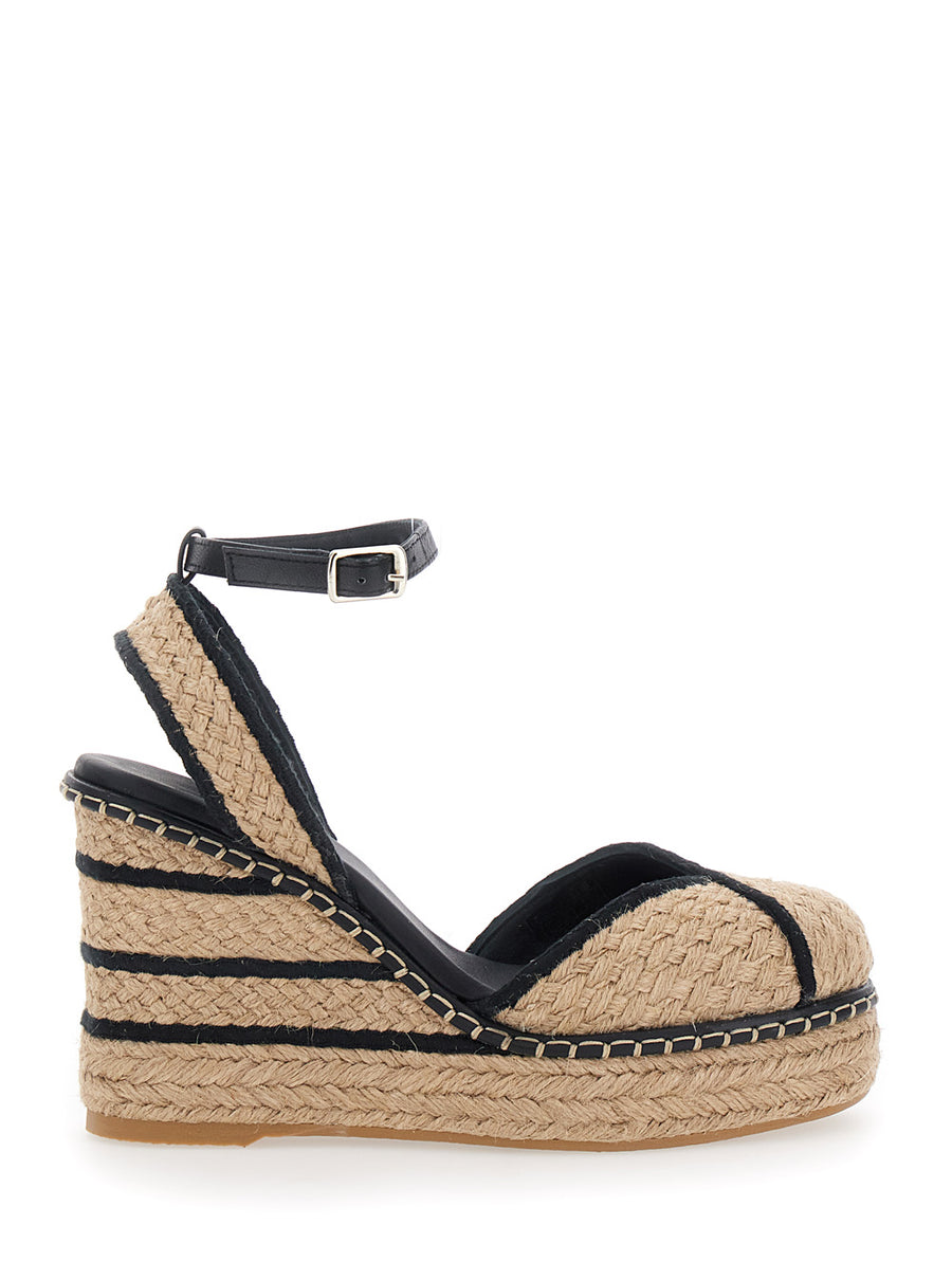 Wedges Cova Beige Fabric Textile Shoe