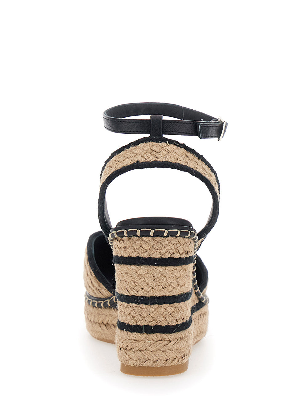 COVA Wedges with Beige Fabric Detail for Women Textile Materials