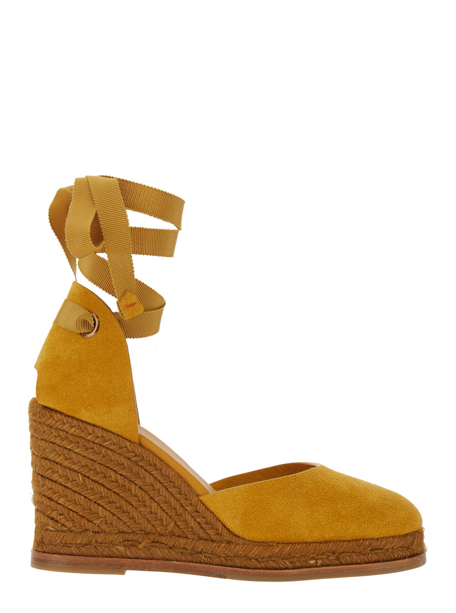 Wedges Camilla Yellow Suede Leather Shoe