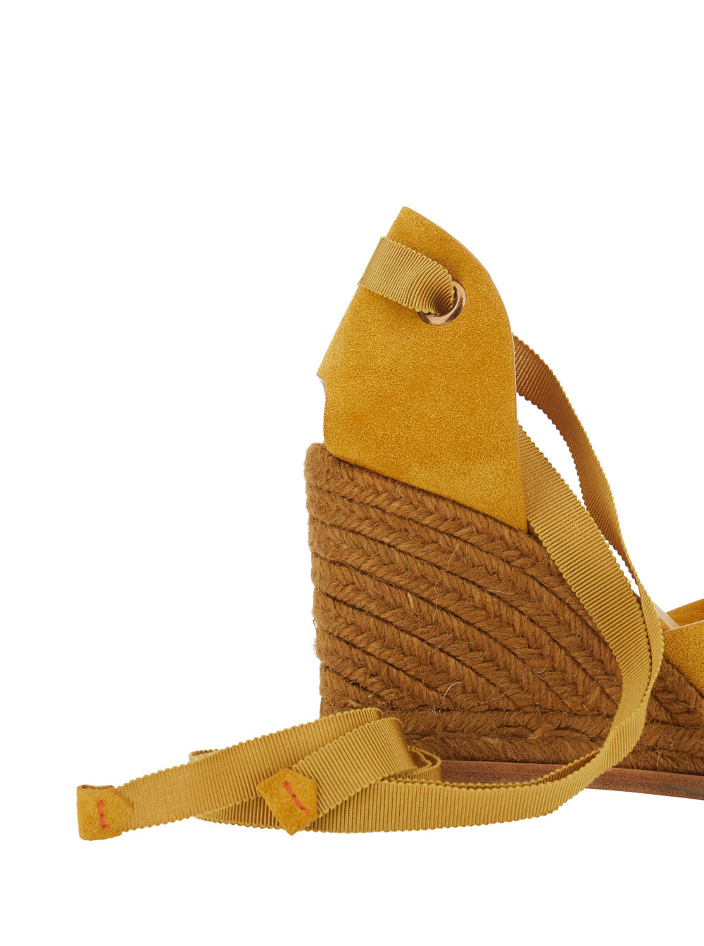 Camilla Wedges with Ankle Strap in Yellow Suede for Women Leather