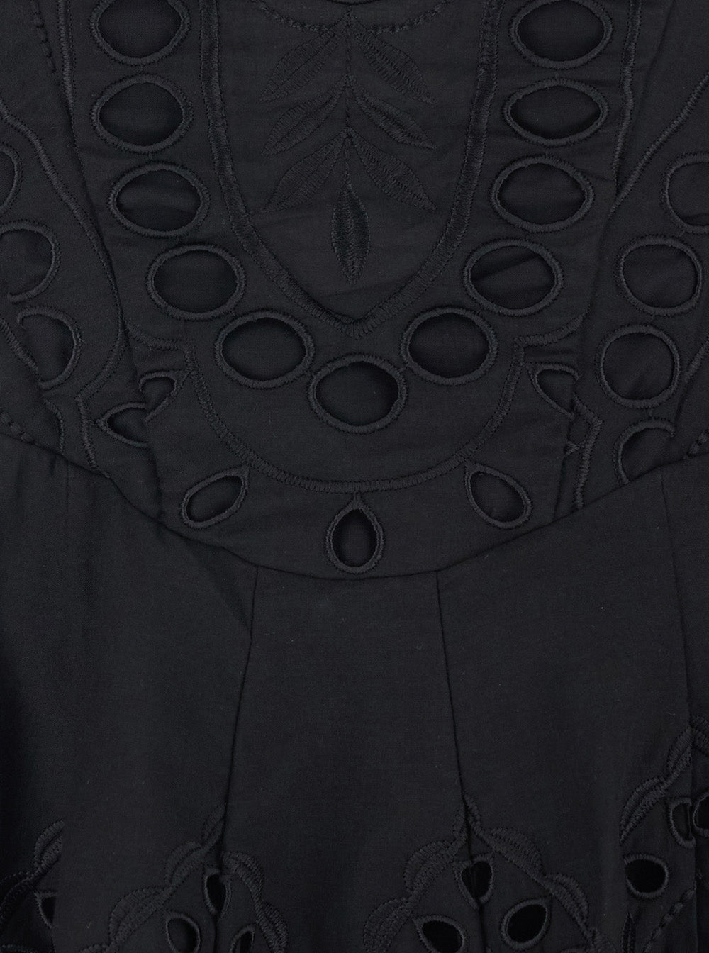 Dress Bail with Heart Neckline and Scalloped Edges in Black Cotton Blend for Women Polyester