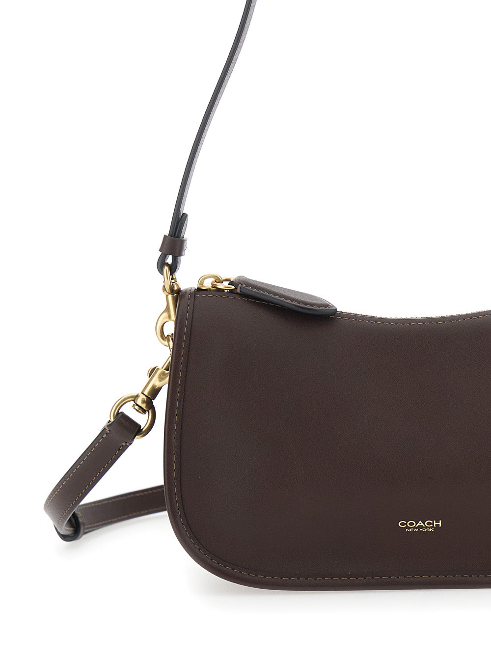 Brown Leather Waverly Shoulder Bag Cow