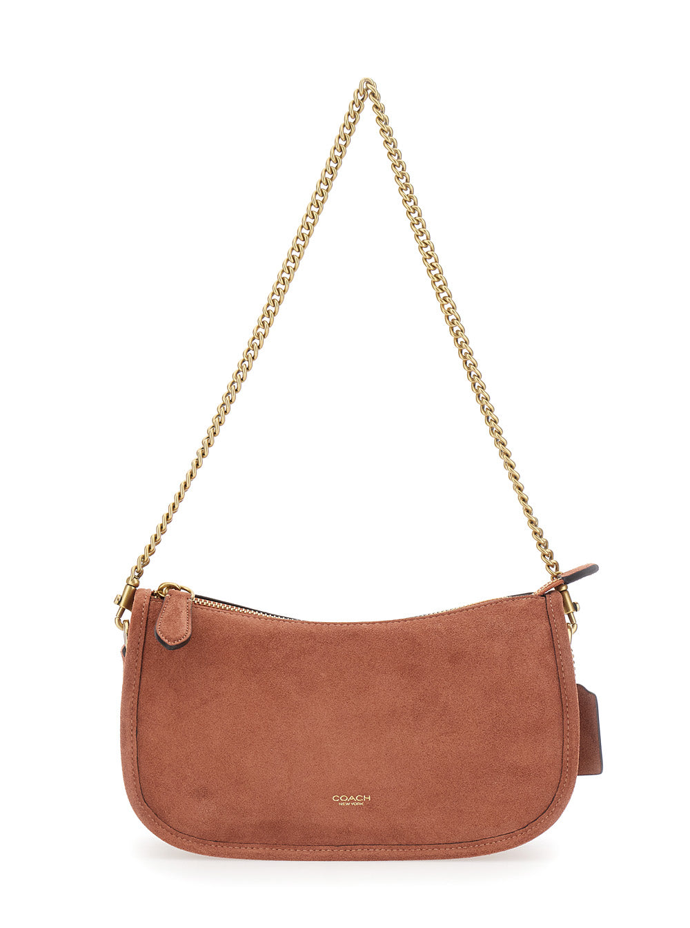 Crossbody Bag With Suede Details And Logo Brown Woman