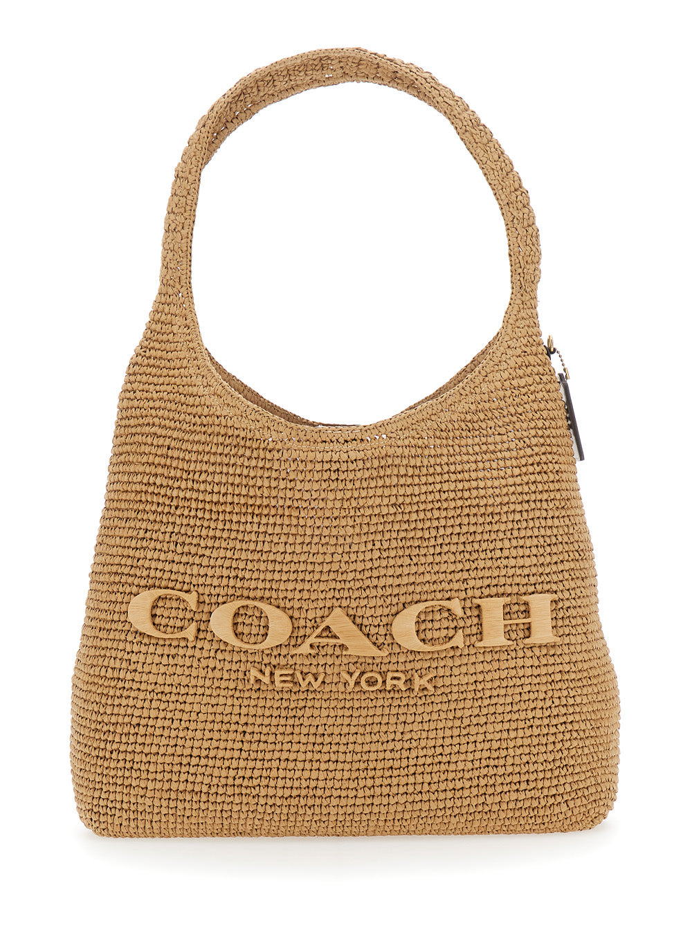 Shoulder Bag Refined Weave Straw Brooklyn With Details And Beige Finishes For Women