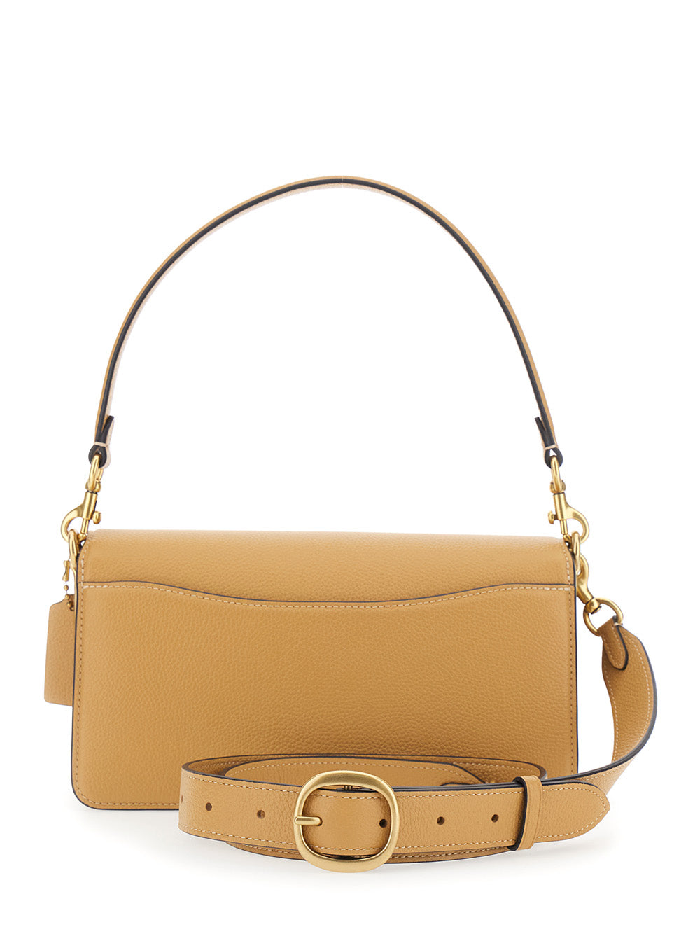Shoulder Bag Polished Pebble Leather Tabby 26 With Glossy And Refined Details, Beige, Woman