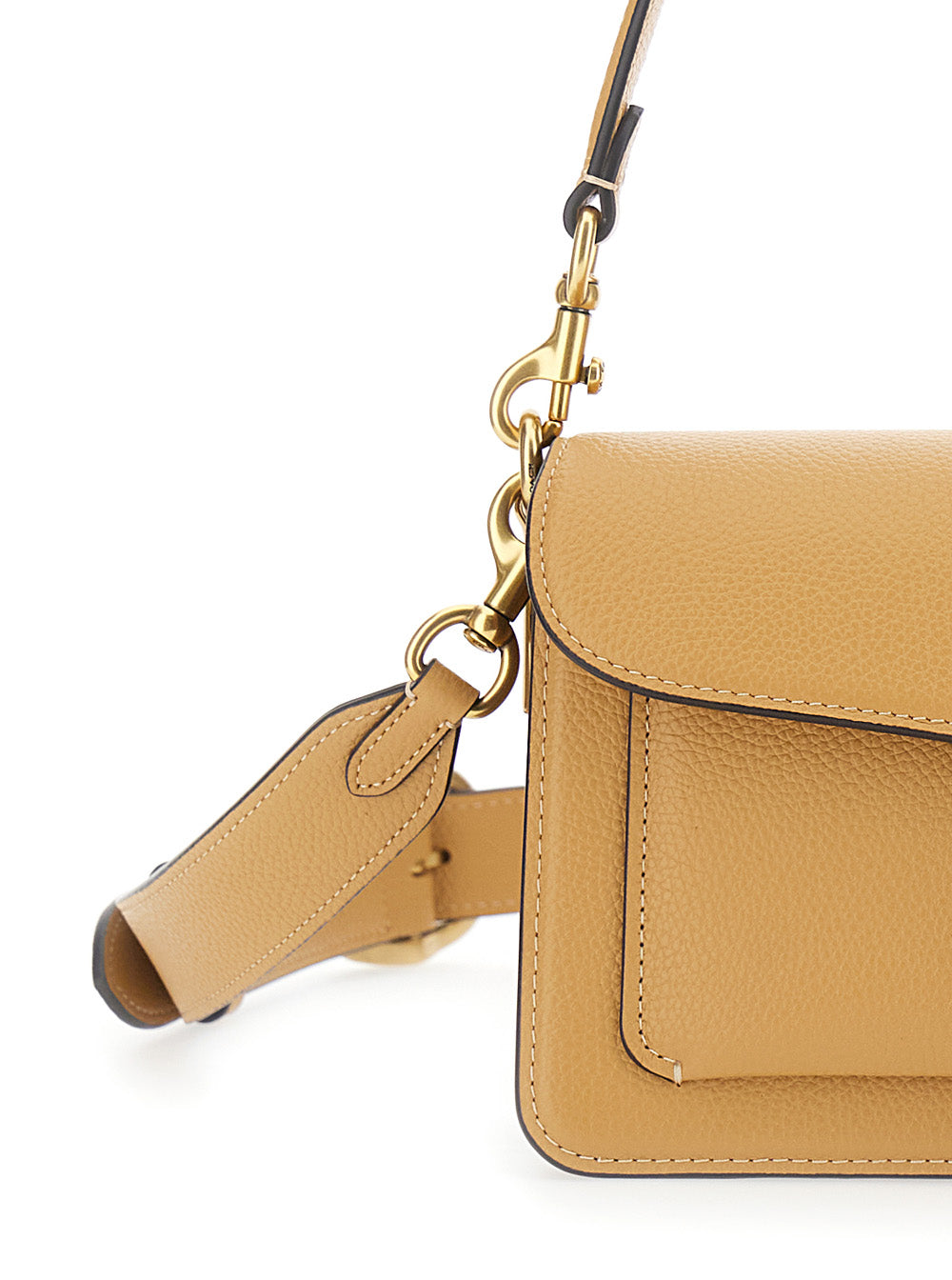 Shoulder Bag Polished Pebble Leather Tabby 26 With Glossy And Refined Details, Beige, Woman