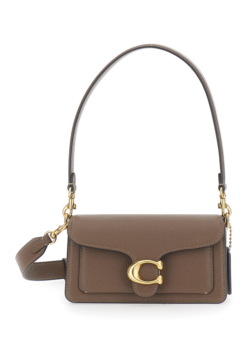 polished pebble leather tabby shoulder bag 20 refresh Brown Cow