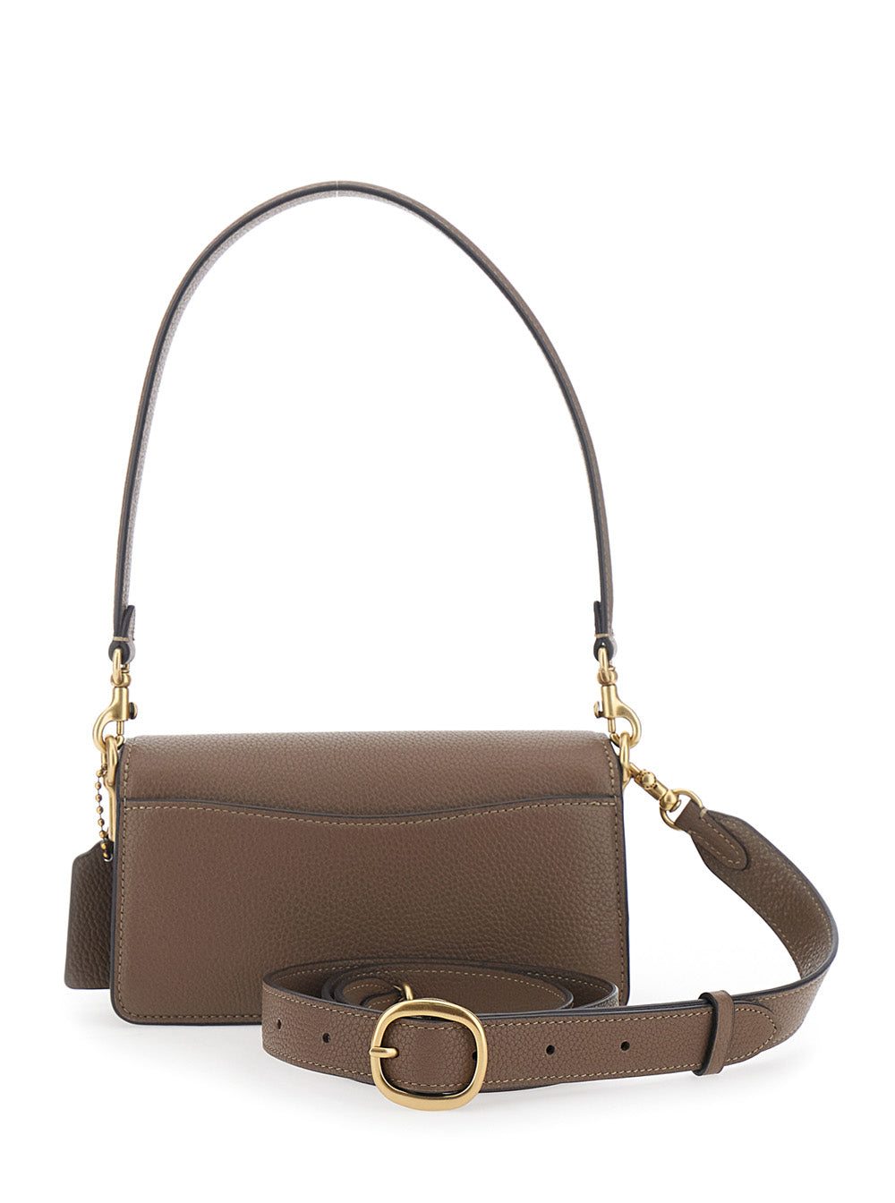 polished pebble leather tabby shoulder bag 20 refresh Brown Cow