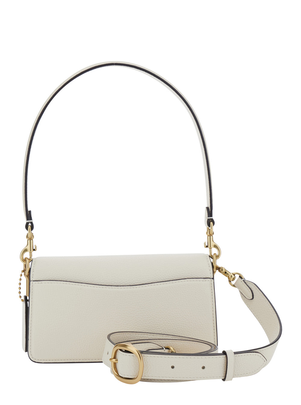 Tabby 20 White Coach Shoulder Bag With Removable Handle And Logo Plate On The Front In Leather For Women Cow