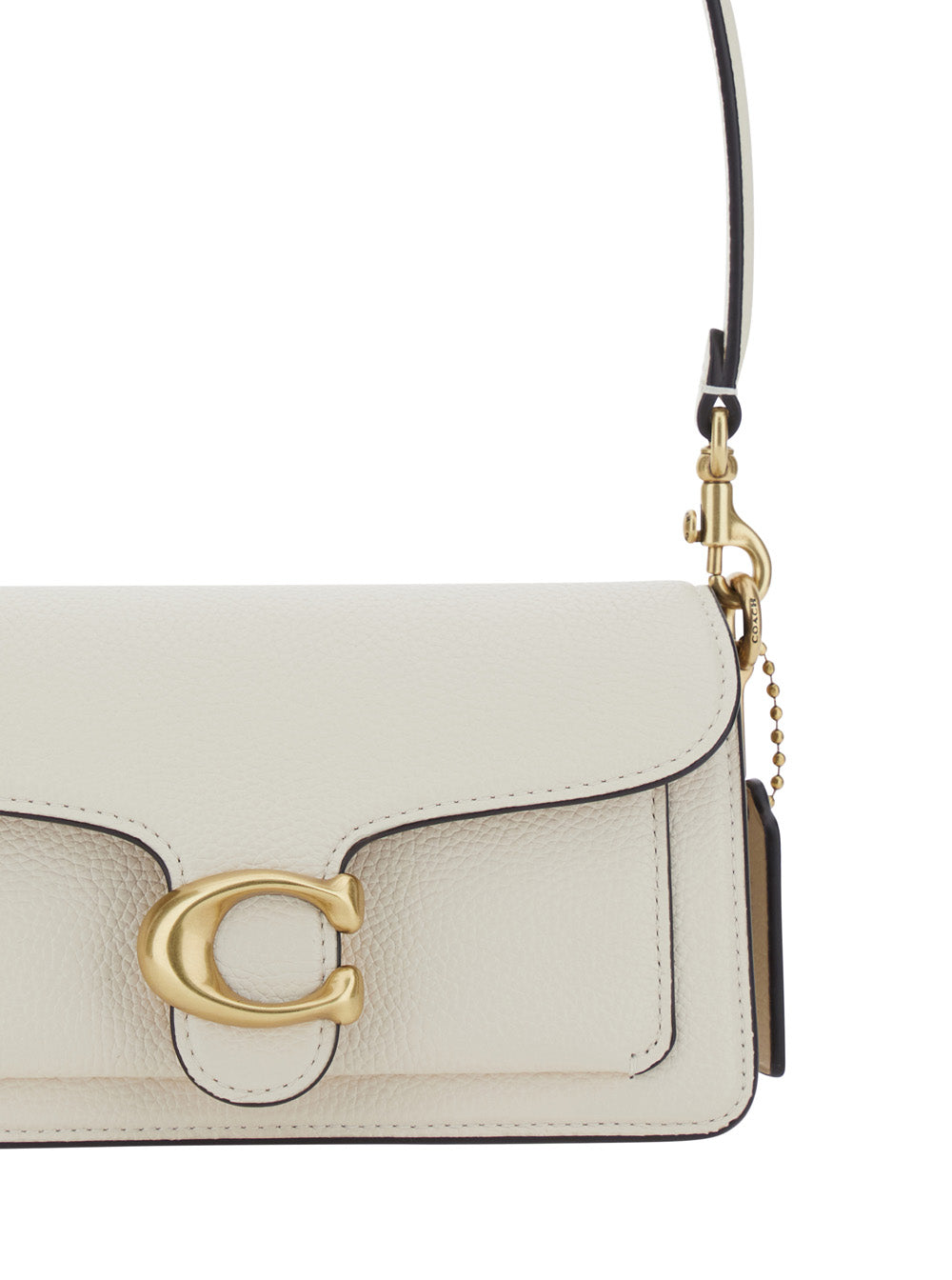 Tabby 20 White Coach Shoulder Bag With Removable Handle And Logo Plate On The Front In Leather For Women Cow