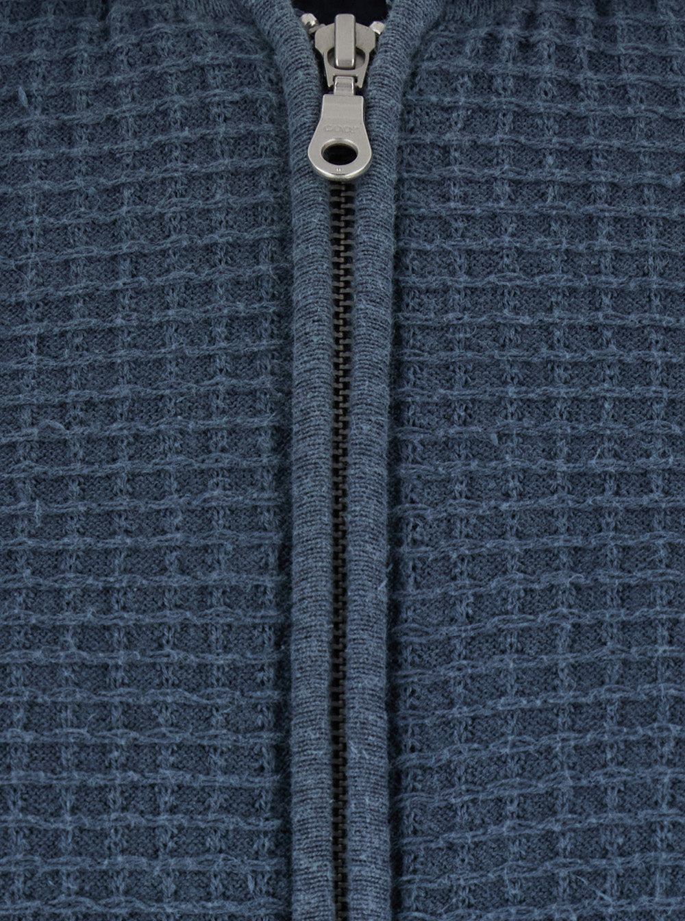 Blue Hooded Sweatshirt With Honeycomb Knit Design In Cotton Man Blu Sweatshirts