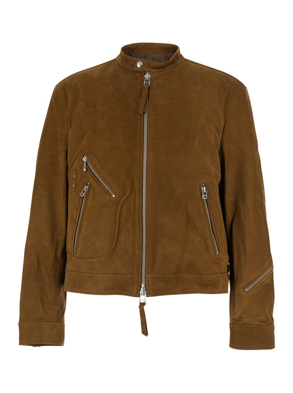Jacket Calfskin Suede, Brown Coat