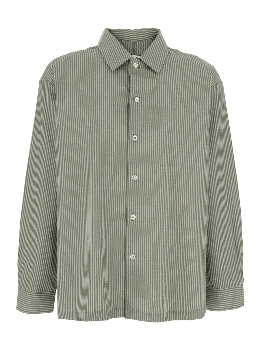 Shirt Green Cotton Striped