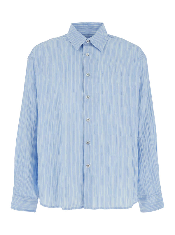 Shirt Light Blue Cotton Blend
