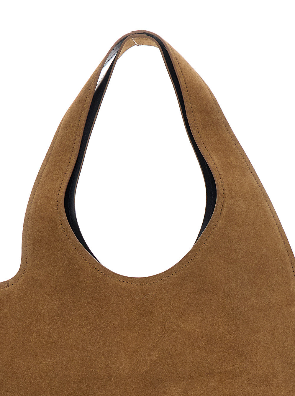 Shoulder Bag COPERNI with Cut-Out Handle and Heart Silhouette in Brown Suede for Women Cow Leather