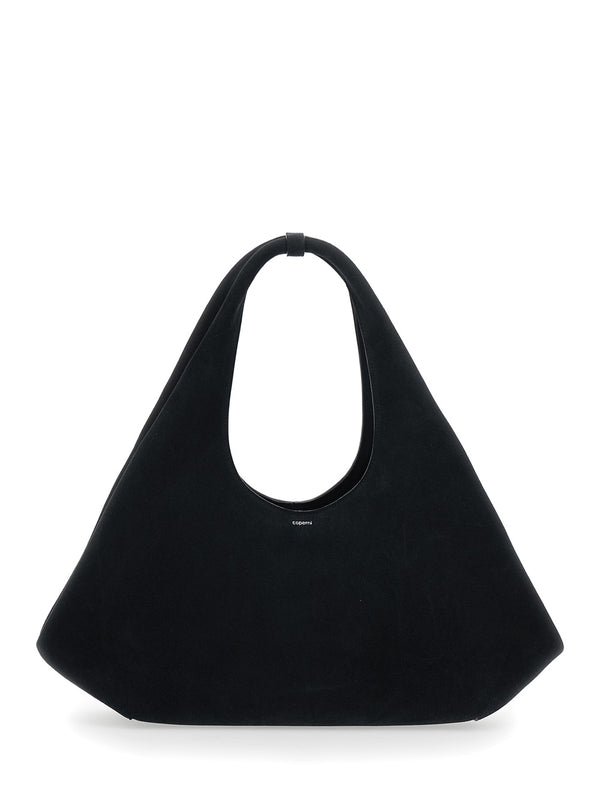 Shoulder Bag Black Suede