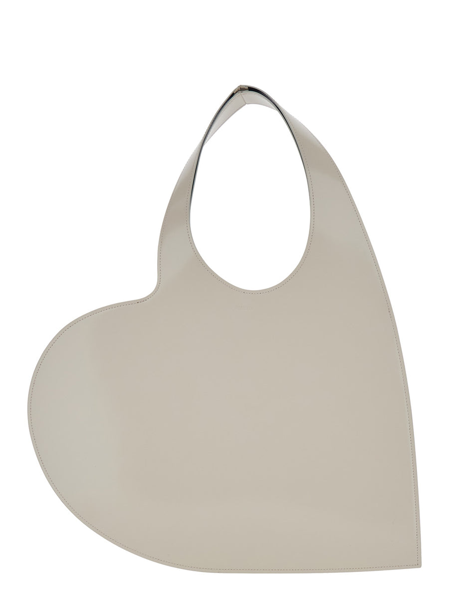 Shoulder Bag Heart Beige Leather