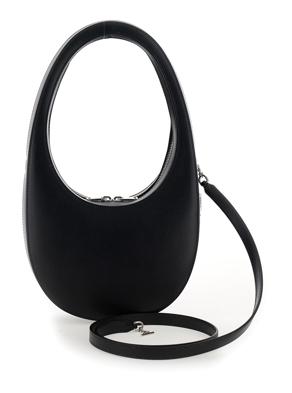 Handbag Swipe with Logo and Black Leather Shoulder Strap for Women Calf Crossbody Bags