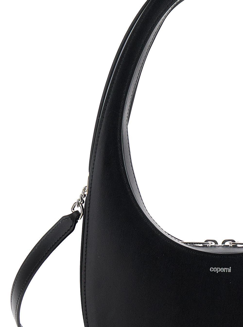 Handbag Swipe with Logo and Black Leather Shoulder Strap for Women Calf Crossbody Bags