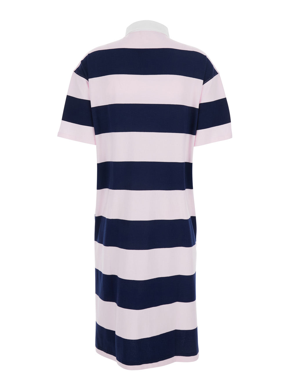 Dress with All-Over Striped Motif and Embroidered Logo on Front in Multicolor Cotton for Women Organic