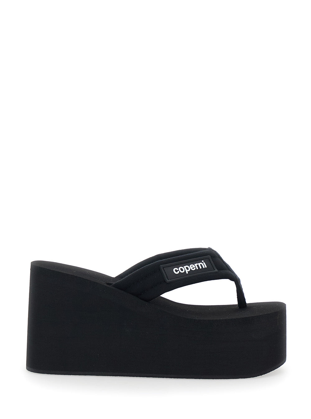 Wedges with Logo Patch on the Side and Black Tech Fabric Platform for Women Polyester Nylon