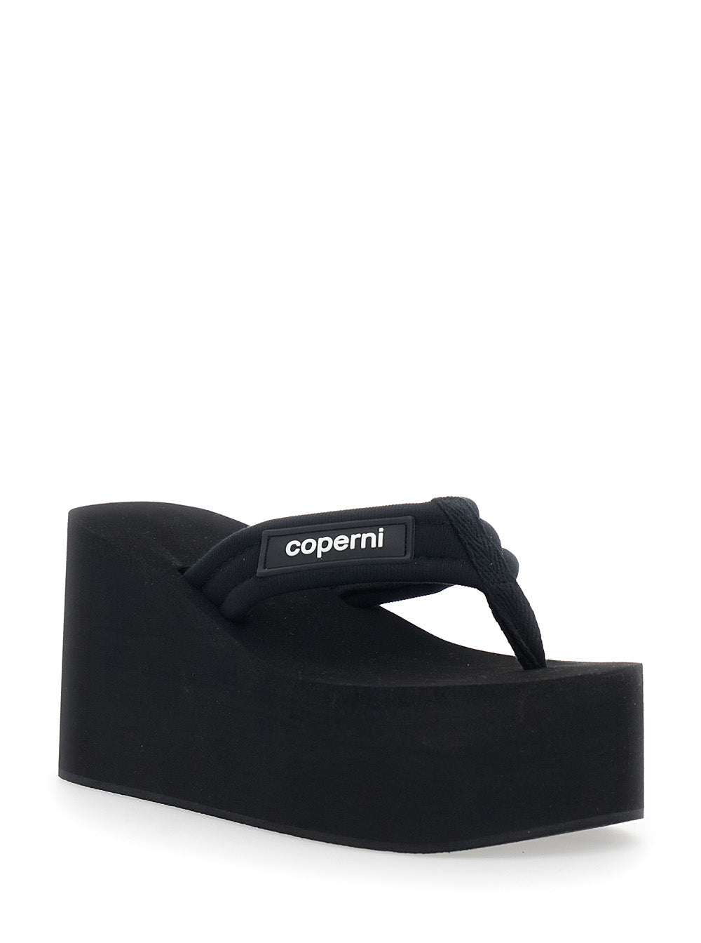 Wedges with Logo Patch on the Side and Black Tech Fabric Platform for Women Polyester Nylon