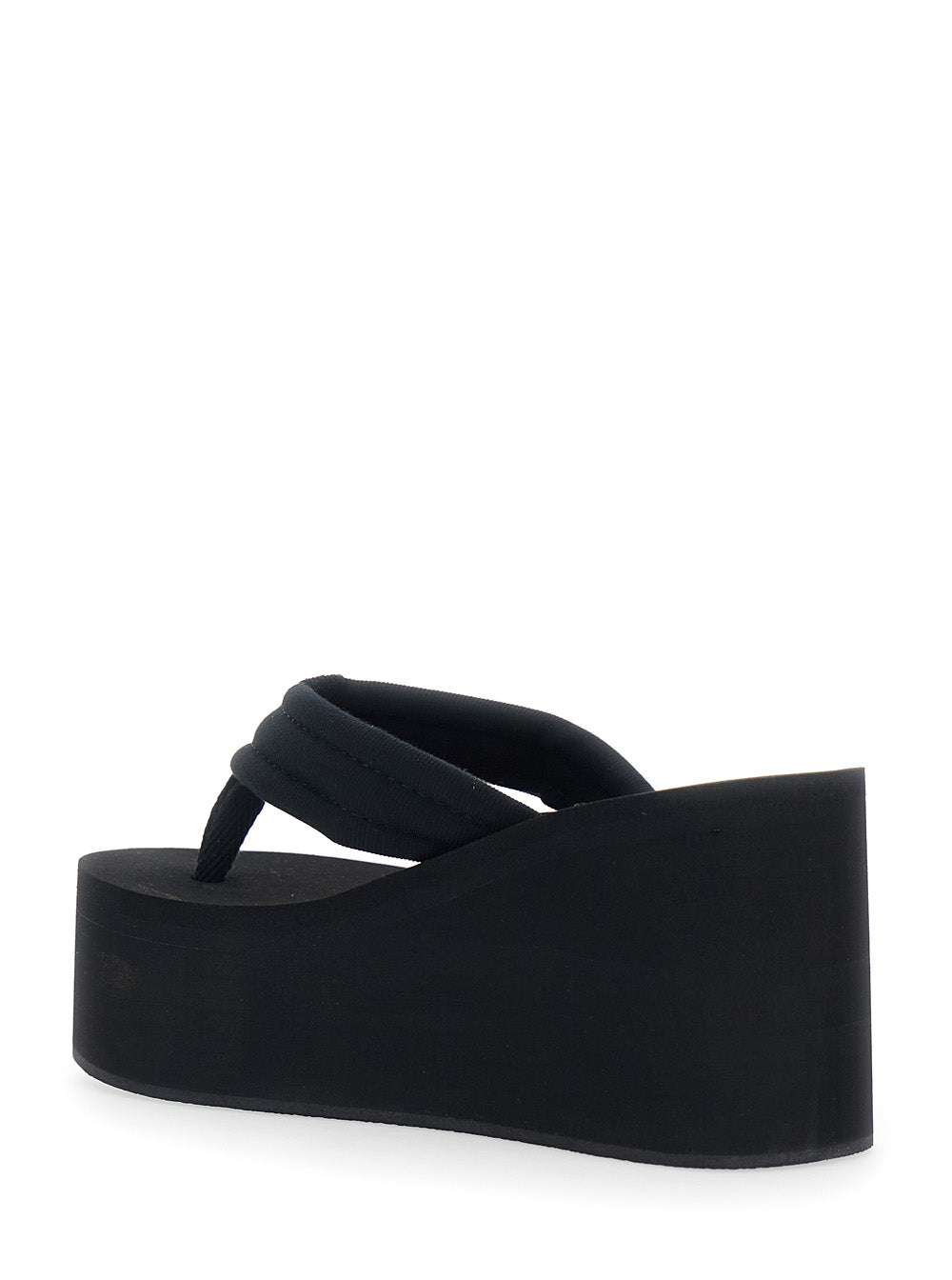 Wedges with Logo Patch on the Side and Black Tech Fabric Platform for Women Polyester Nylon