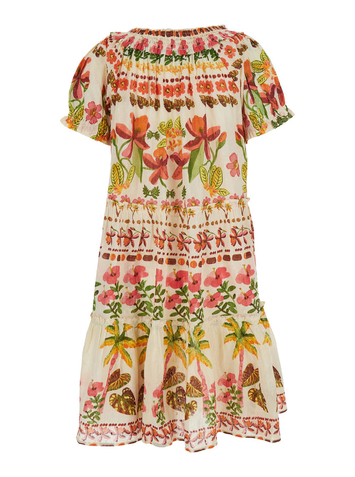 White Mona Dress With Elegant Details Cotton For Women