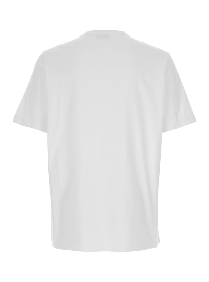 T-Shirt T-Adjust-Od with Logo Patch on the Front in White Cotton for Men Tshirts And Polo Shirts