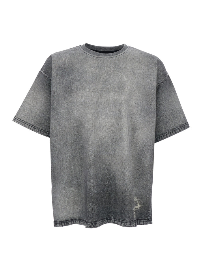 Gray T-Shirt D-BOX JOGG with Front Logo and Graphic Details in Cotton for Men Grey Tshirts Polo Shirts