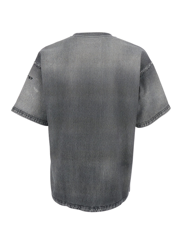 Gray T-Shirt D-BOX JOGG with Front Logo and Graphic Details in Cotton for Men Grey Tshirts Polo Shirts