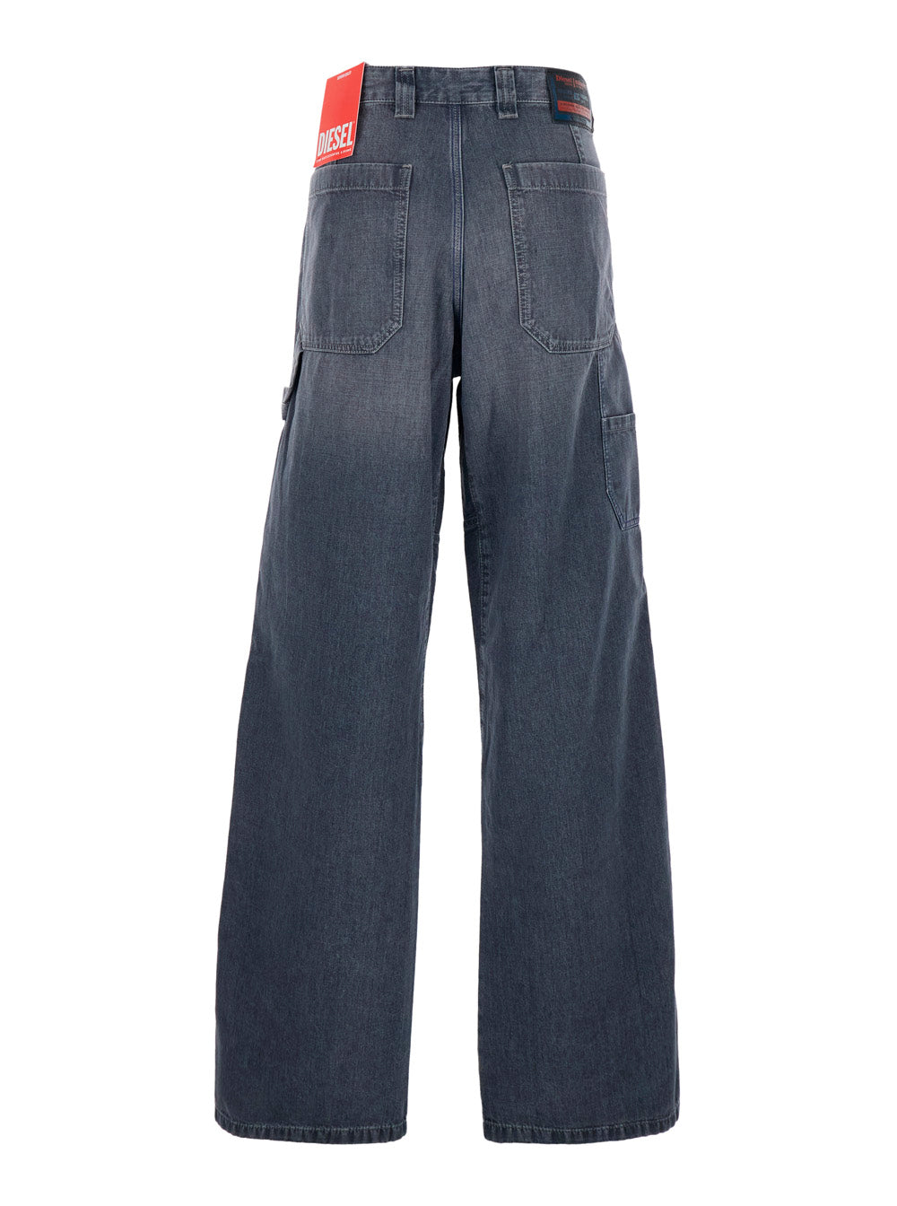 D-LIVERY-W Blue Cotton Denim Five-Pocket Jeans for Men Grey