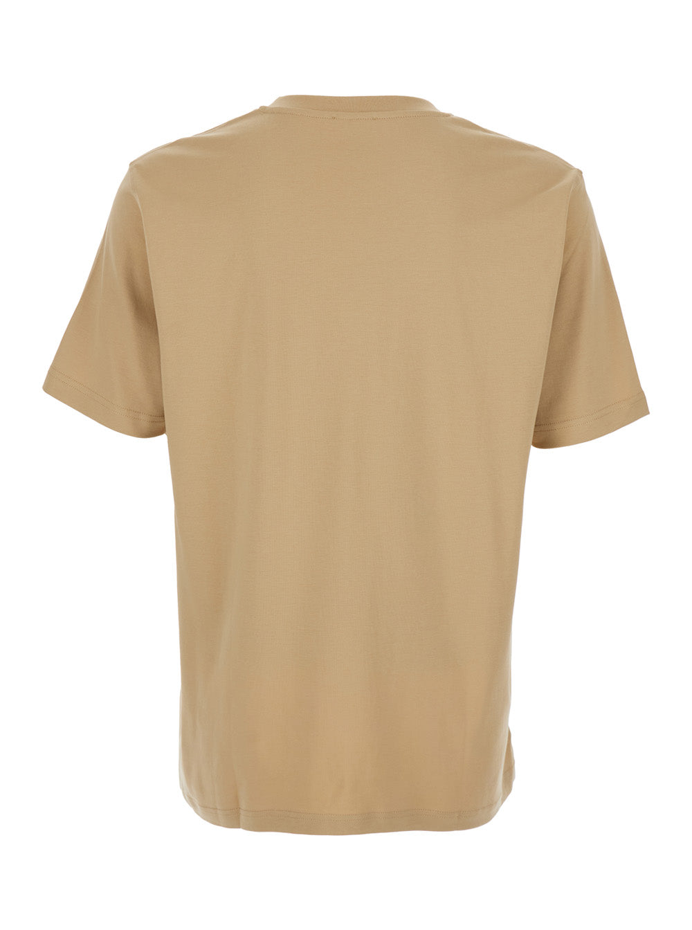 Beige T-Shirt T-ADJUST-MET with Round Neck and Short Sleeves in Cotton for Men Tshirts Polo Shirts