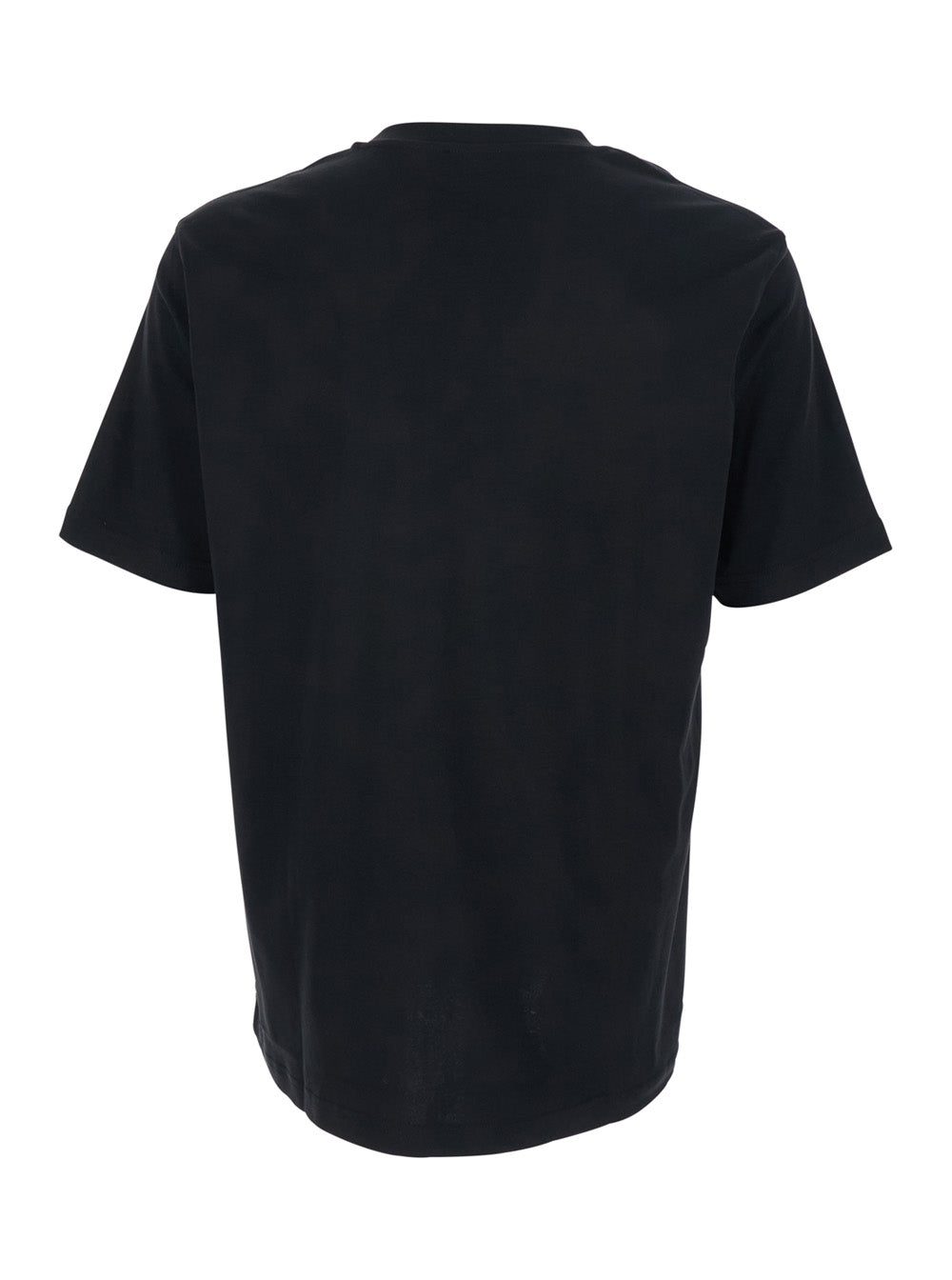 Black T-Shirt T-ADJUST-MET with Round Neck and Printed Logo on the Front in Mens Cotton Tshirts Polo Shirts