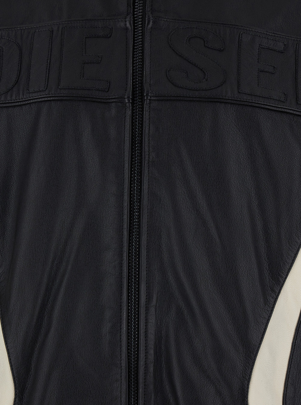 Adam Black Jacket with Embossed Logo on the Front and Details Stripe in Leather Man Goat Outerwear