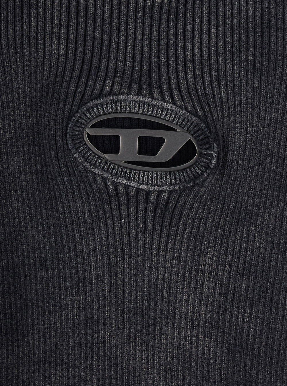 Black Sleeveless Crew Neck Dress With Cut-Out And Logo On The Front Ribbed Cotton For Women