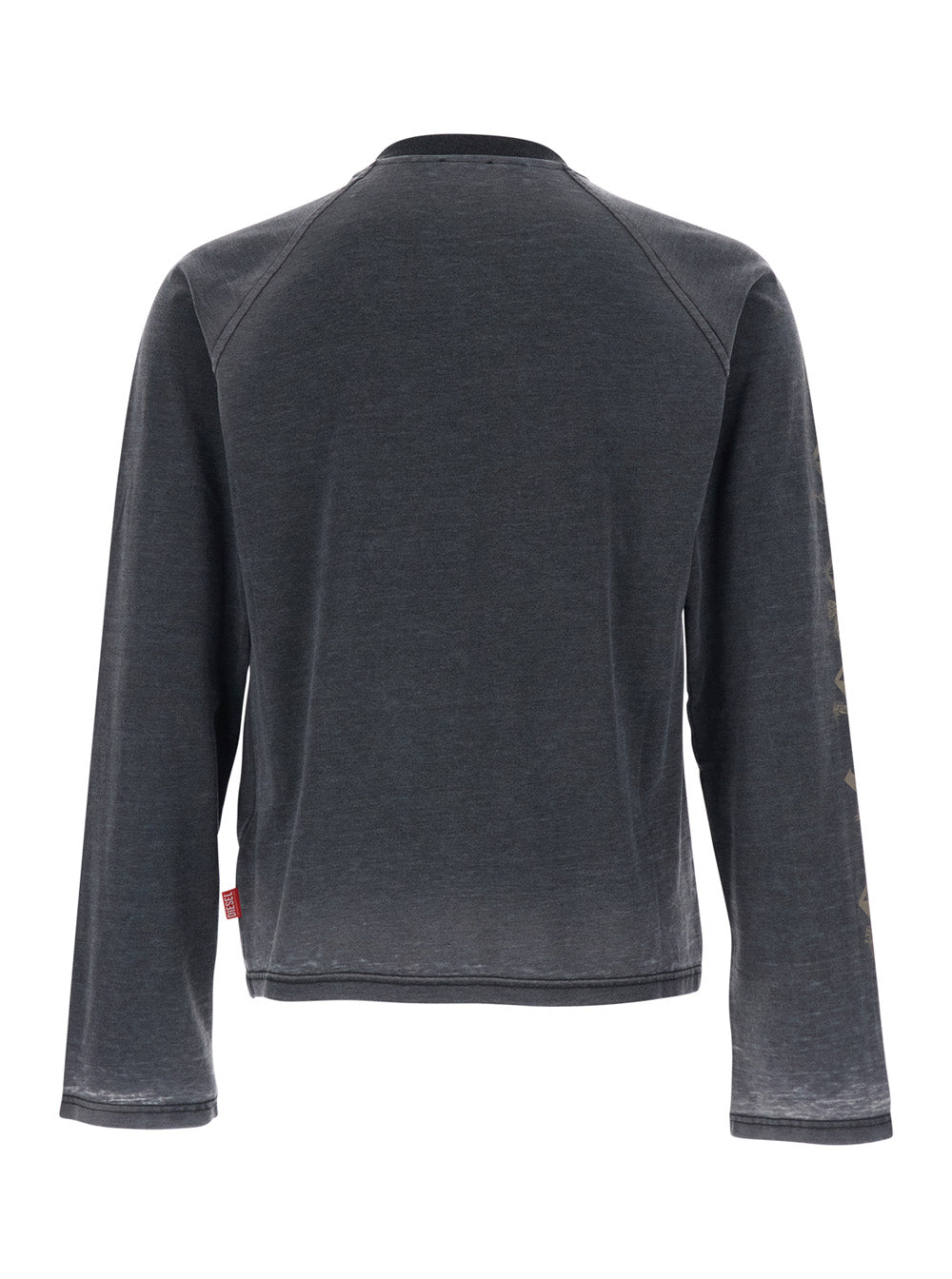 Gray T-shirt with Long Sleeves and Print on the Front in Cotton Blend for Men Grey Polyester Tshirts Polo Shirts