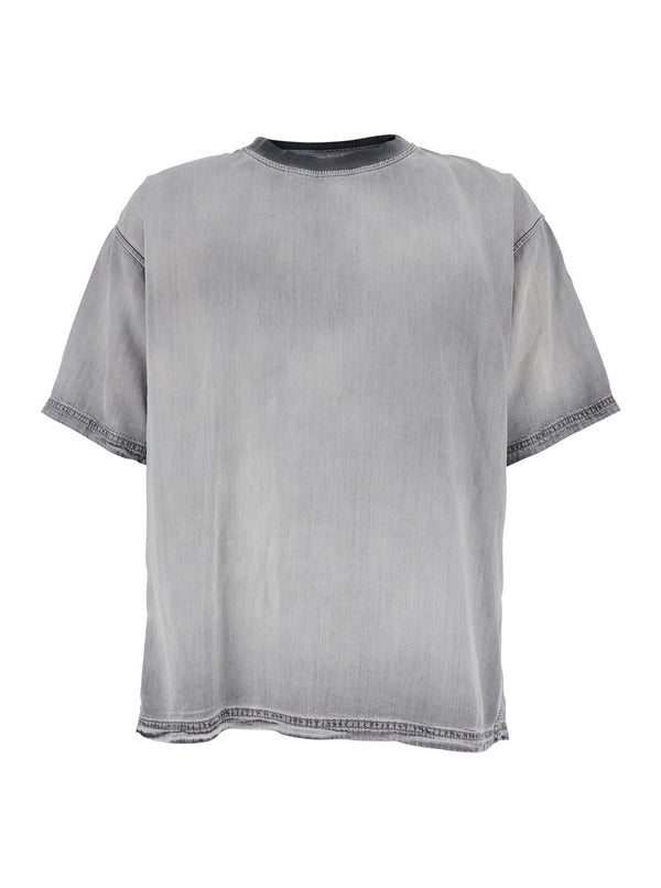 Crew Neck T-Shirt Grey Tech Fabric Lyocell T-shirts