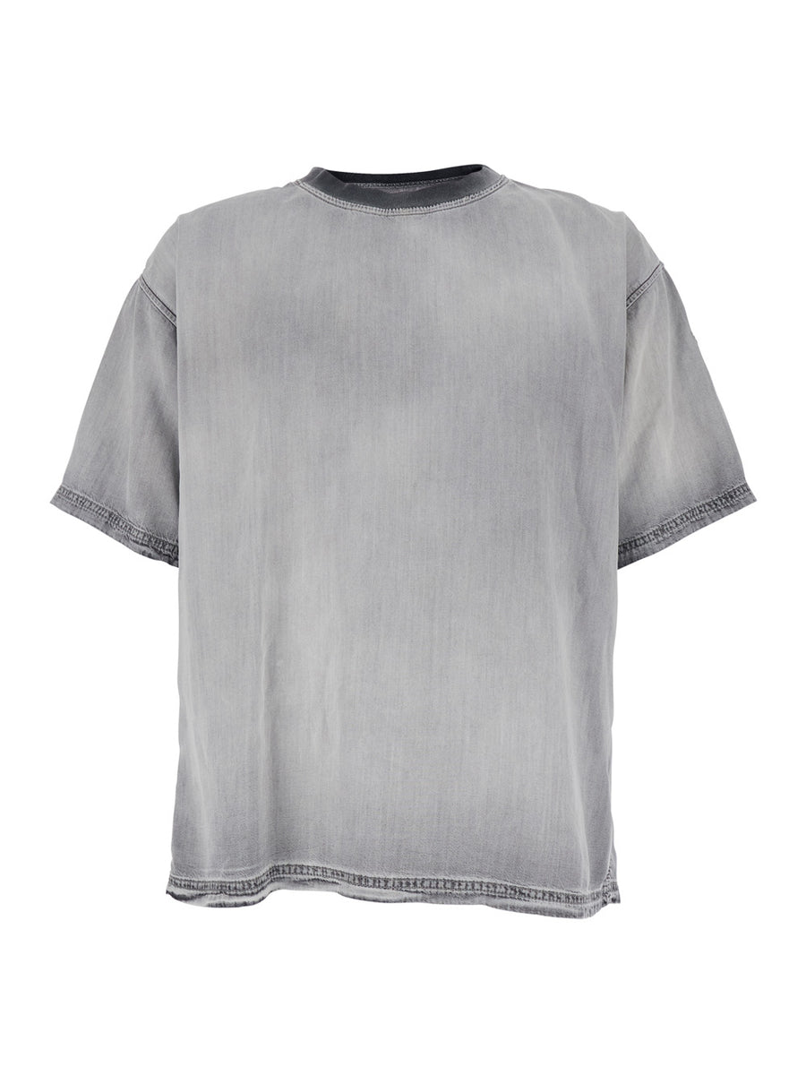 Crew Neck T-Shirt Grey Tech Fabric Lyocell T-shirts