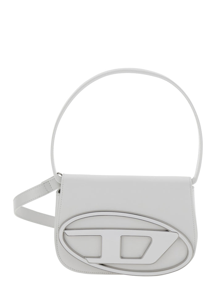 Shoulder Bag 1DR with Oval D Patch in White Leather for Women Pmu Hand
