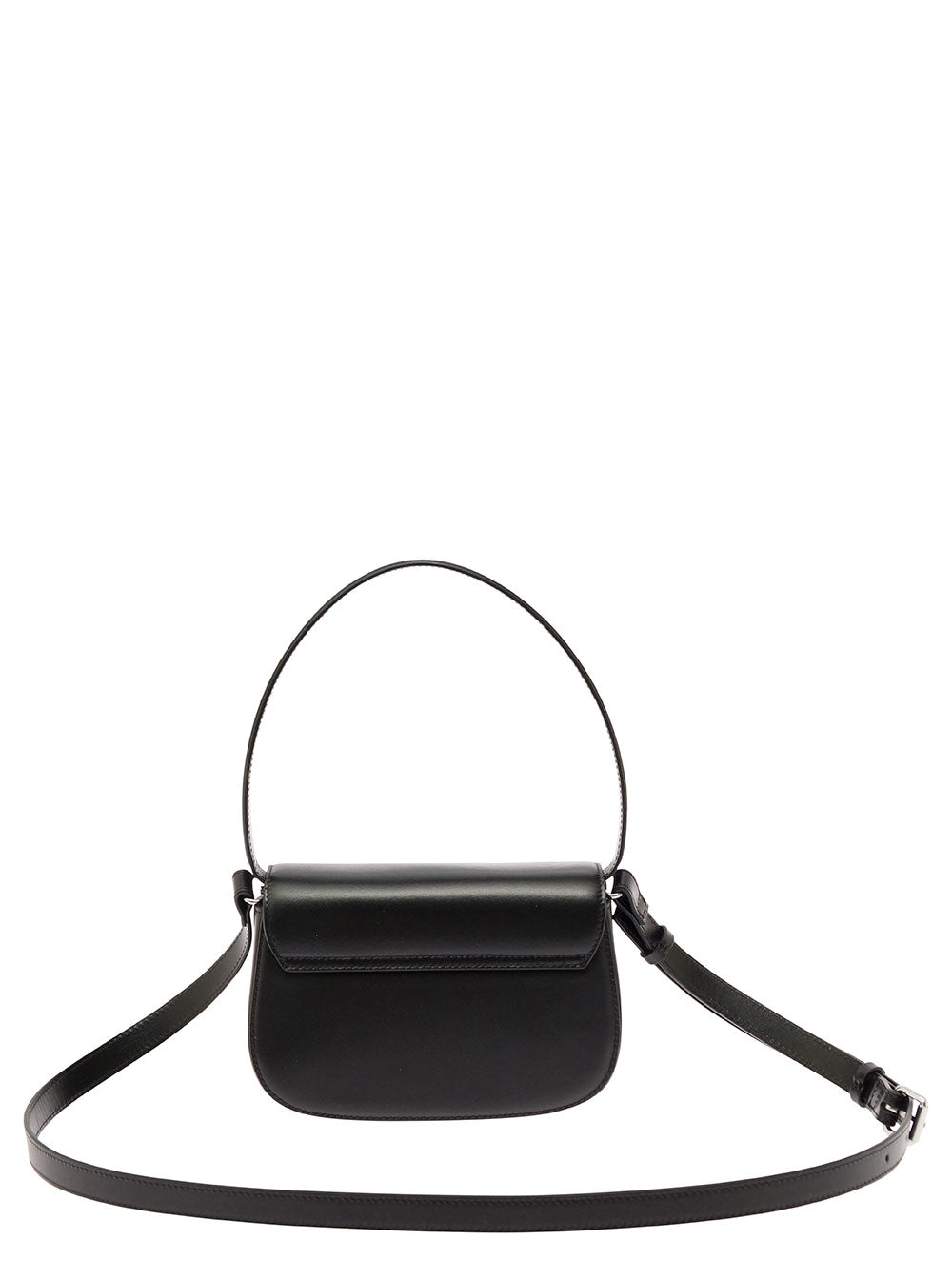 Shoulder Bag 1DR with Oval D Patch in Black Leather for Women Pmu Hand