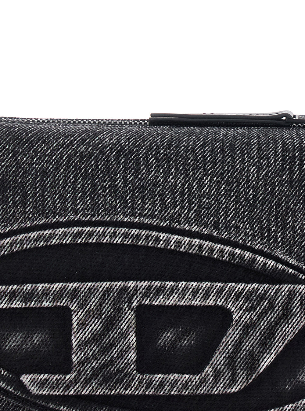 1DR Black Crossbody Bag with Oval D Logo on the Front and Adjustable Removable Shoulder Strap in Cotton Blend Man Pmu
