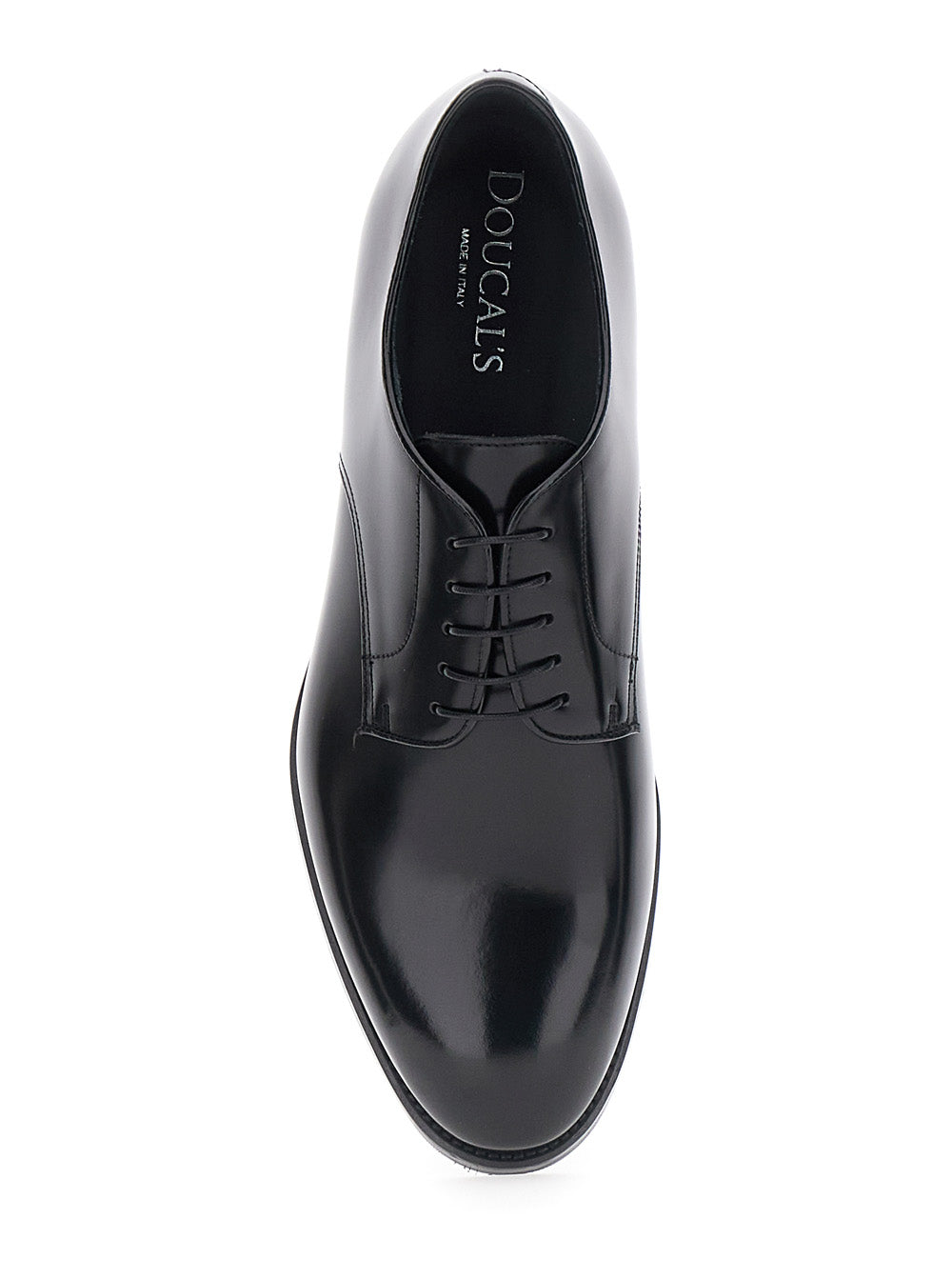 Derby Shoes Brushed Leather With Black Rubber Sole And Elegant Details For Men Lace