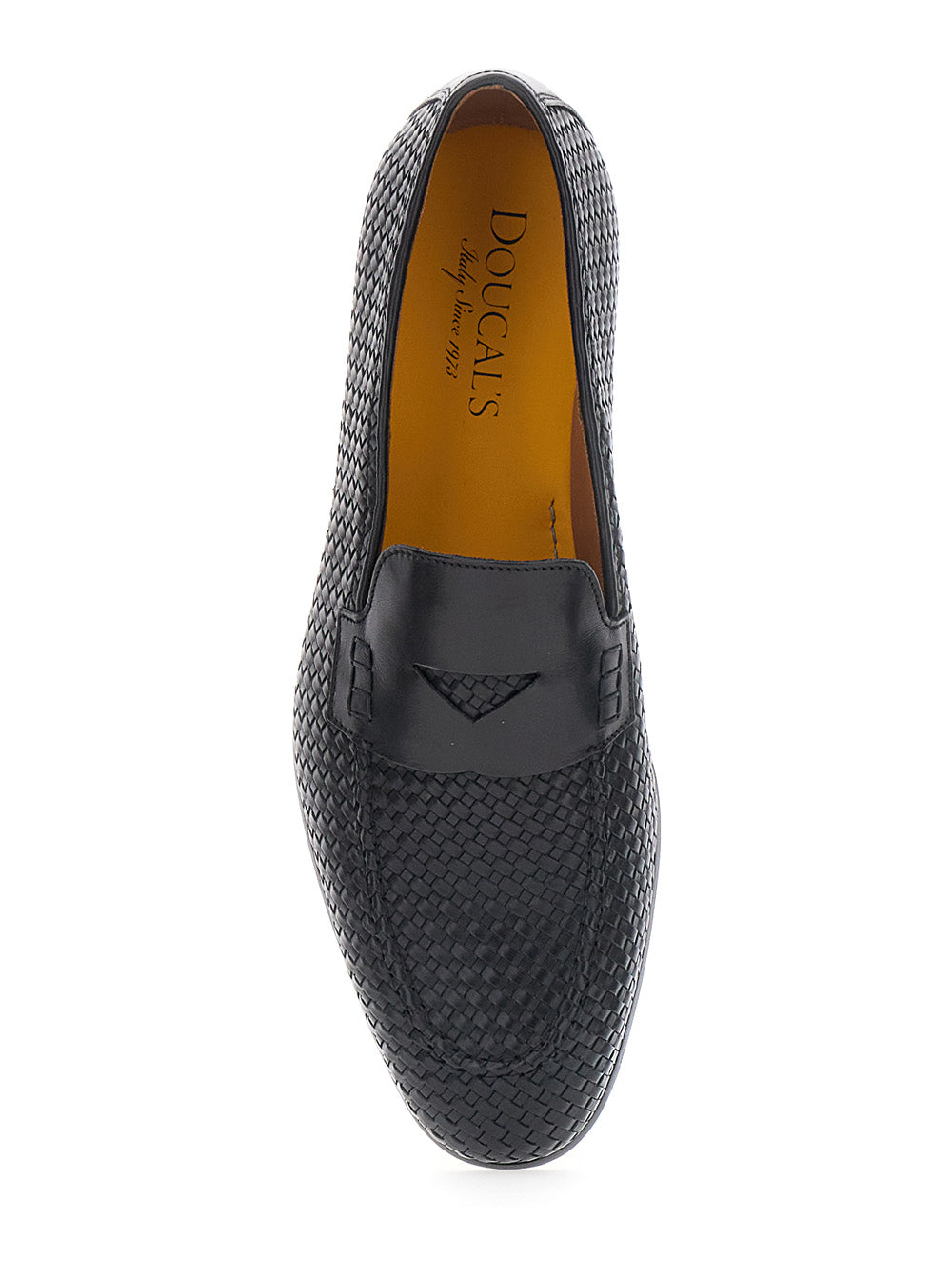 Loafers With Real Intreccio And Leather Sole, Black, Man