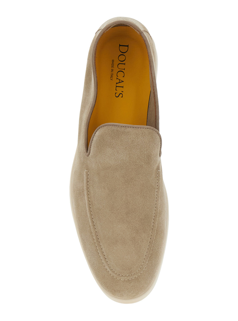 Loafers With Rounded Toe Suede Beige