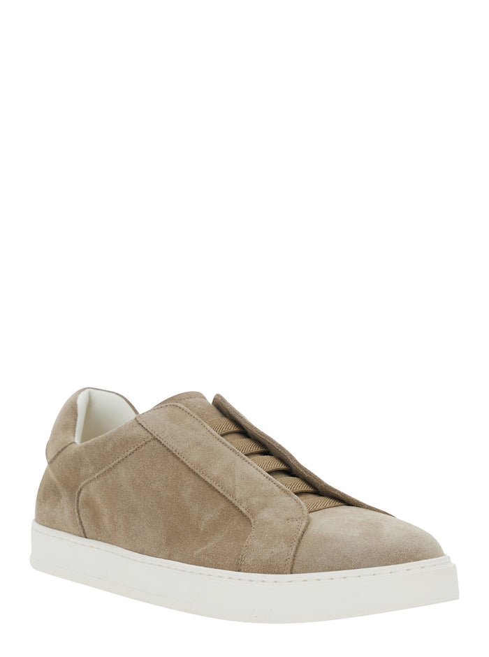 SNEAKER DU3542SPENUY009EC15 Beige with White Leather Sole for Men Calf