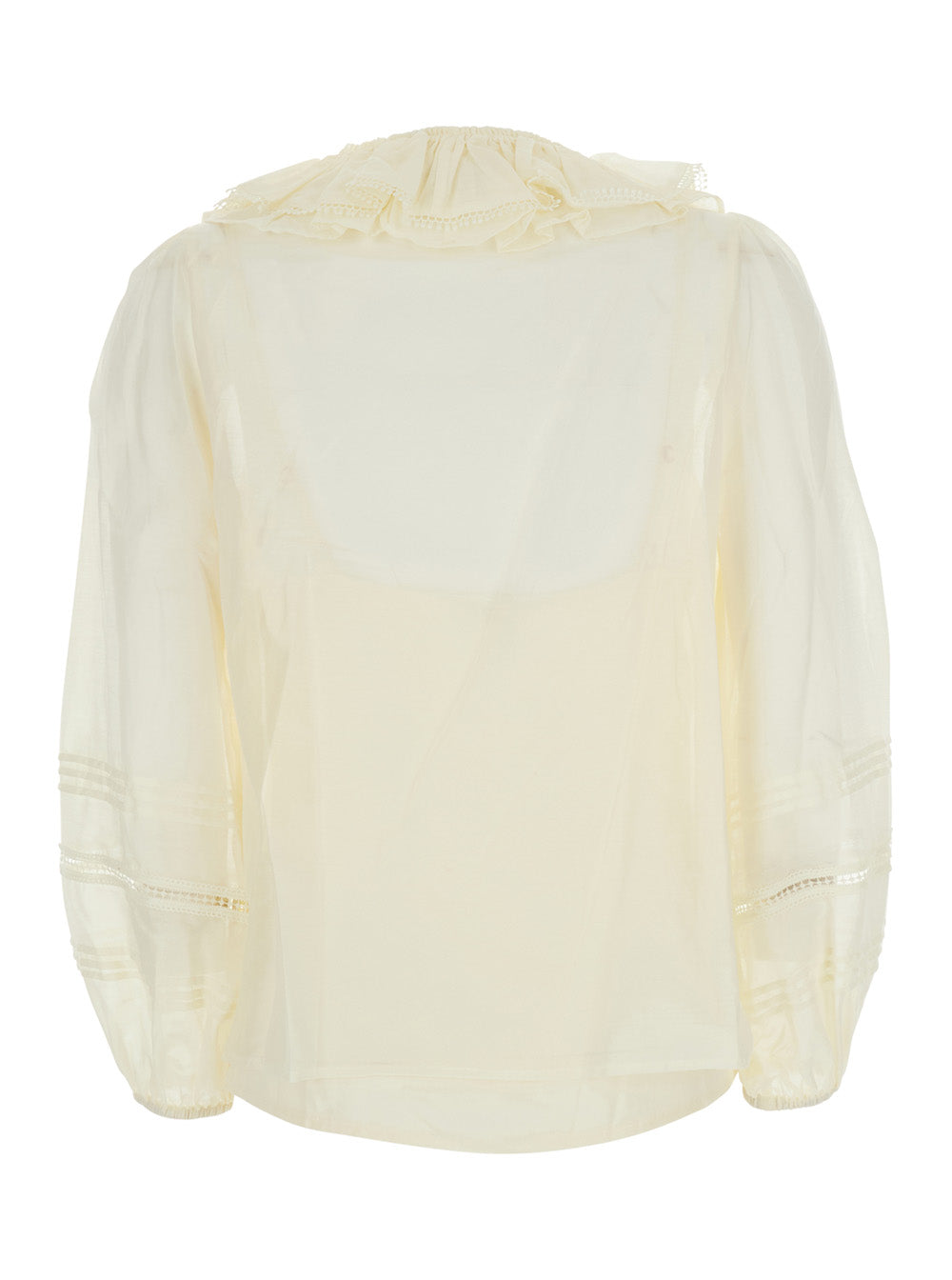 White Shirt With Pointed Collar And Long Sleeves For Women Blouses